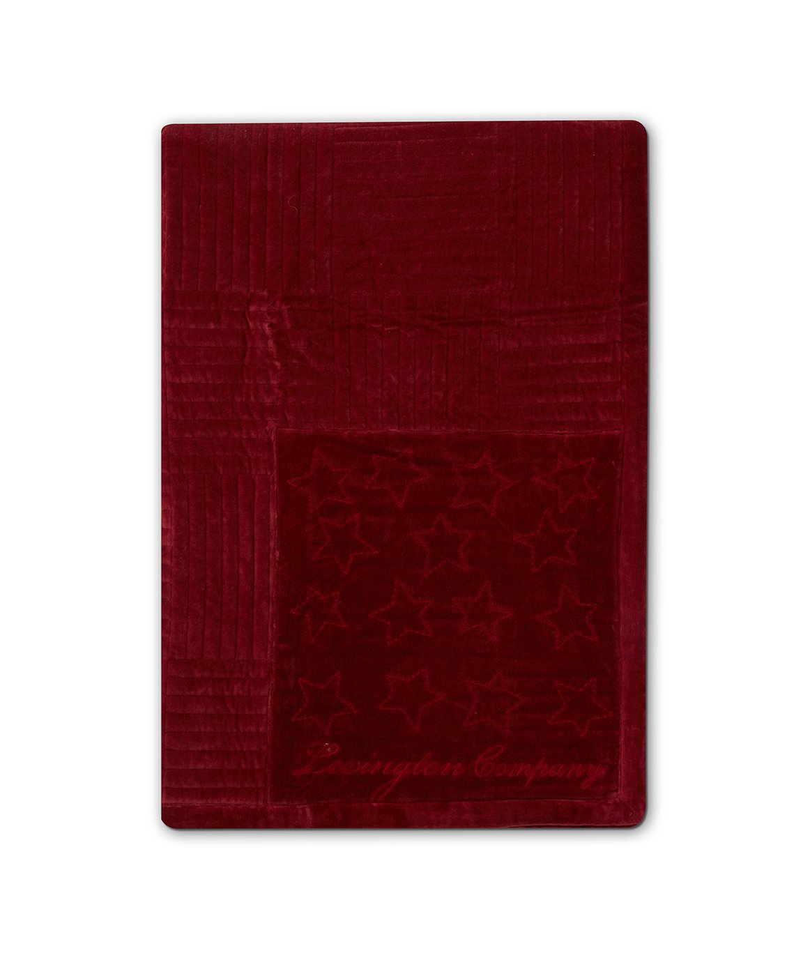 Lexington Quilted Cotton Velvet Star throw 160x240 cm Red