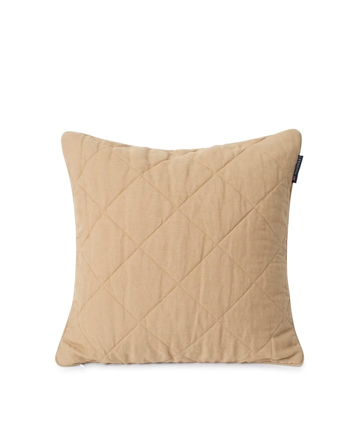 Quilted linen/viscose pillowcase 50x50cm - Beige - Lexington