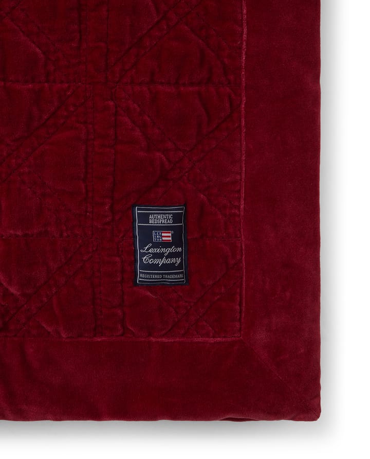 Quilted organic cotton velvet bedspread 160x240 cm, Red Lexington