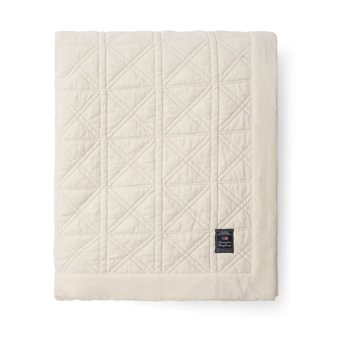 Quilted organic cotton velvet bedspread 160x240 cm, White Lexington