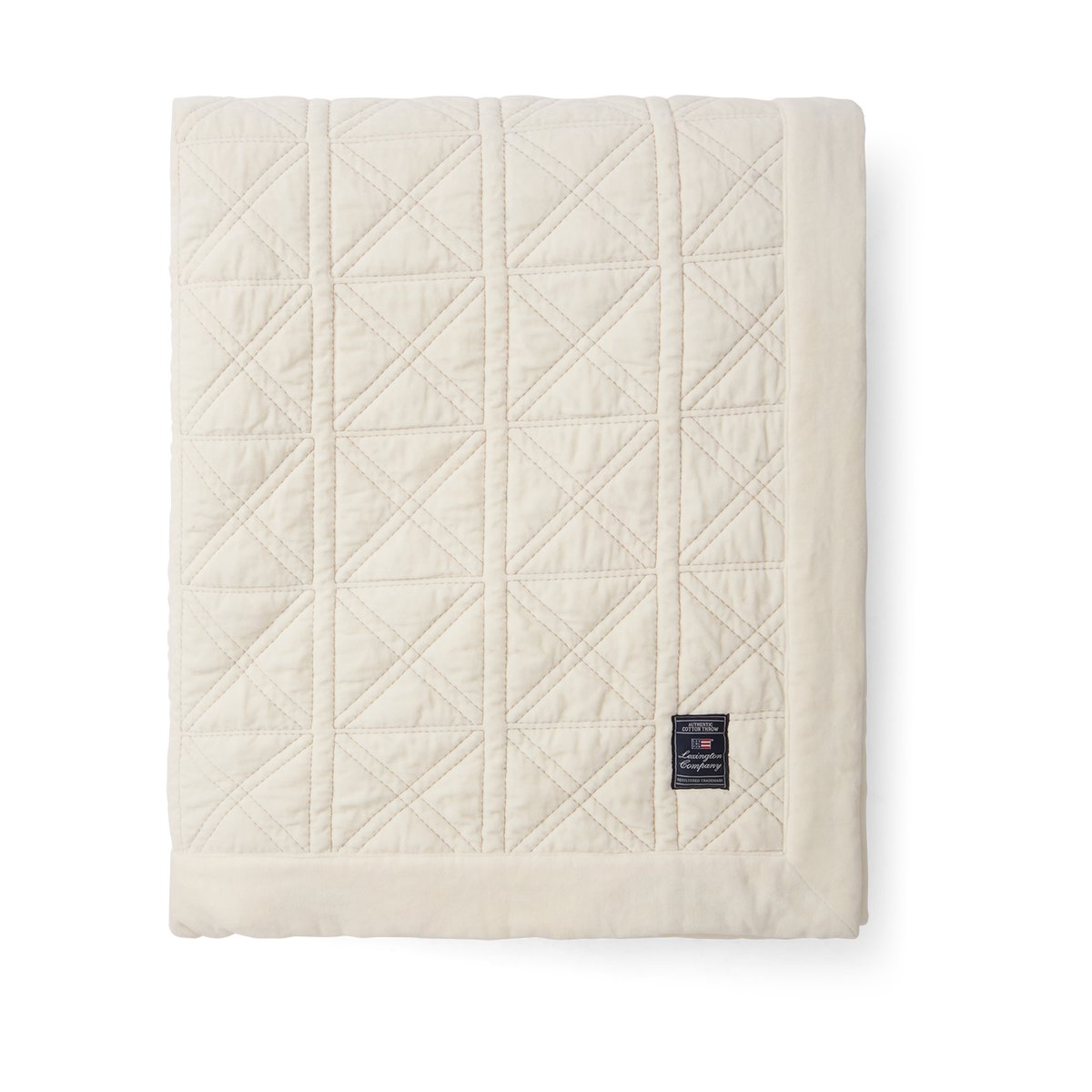 Lexington Quilted organic cotton velvet bedspread 160x240 cm White