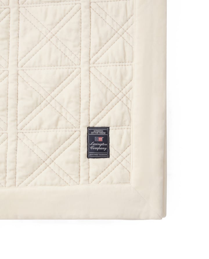 Quilted organic cotton velvet bedspread 260x240 cm, White Lexington