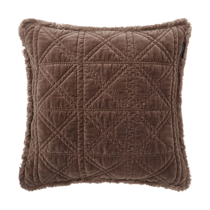 Rattan Quilted Velvet cushion cover 50x50 cm - Brown - Lexington