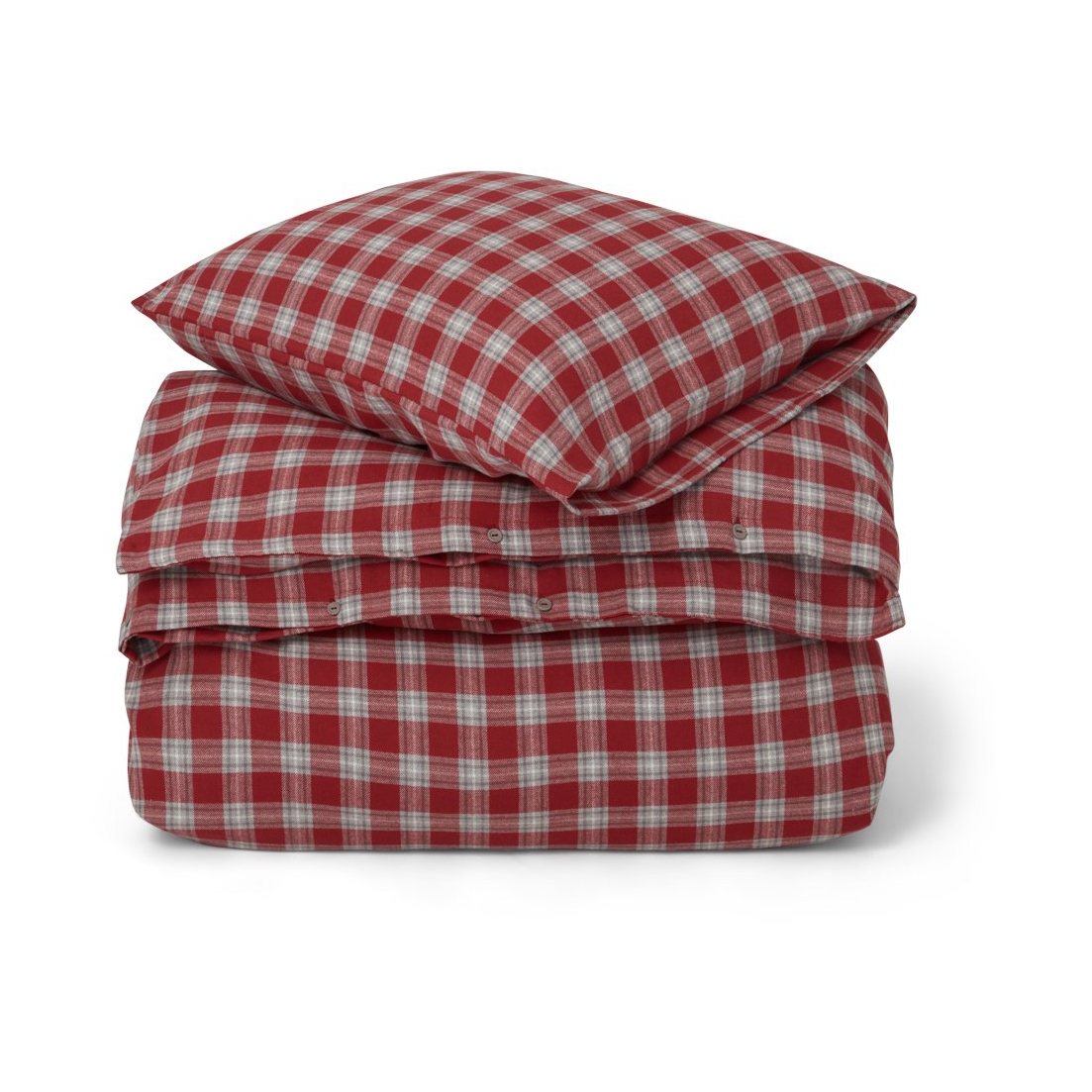 Lexington Red Checked Cotton Flannel bed set 50x60 cm. 150x210 cm