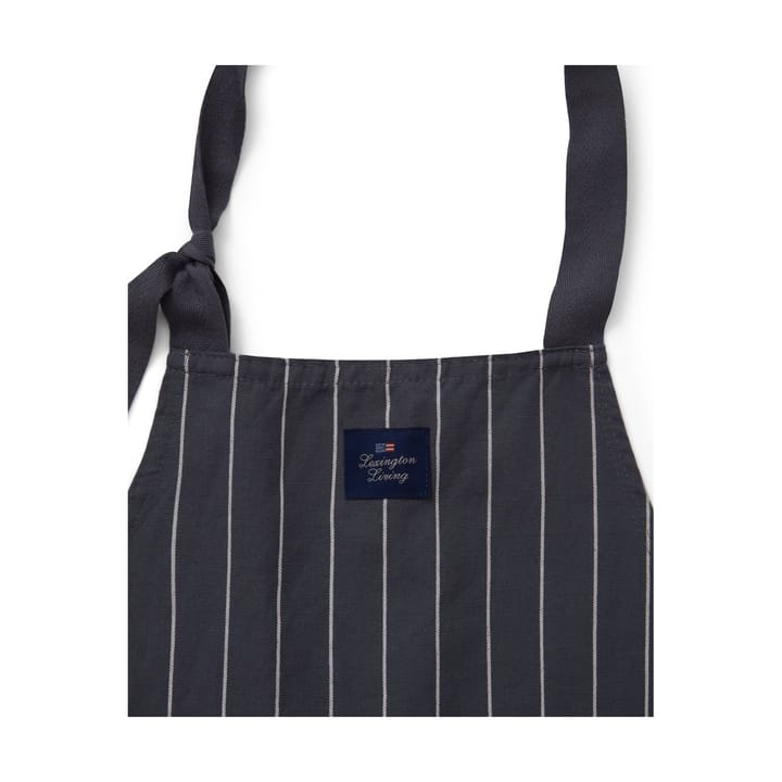 Striped Cotton Linen apron, Dark grey-white Lexington