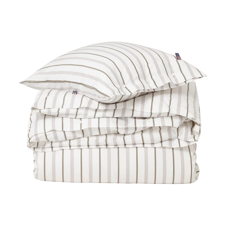 Striped Cotton Poplin Bedding Set 150x210 cm - White - Lexington