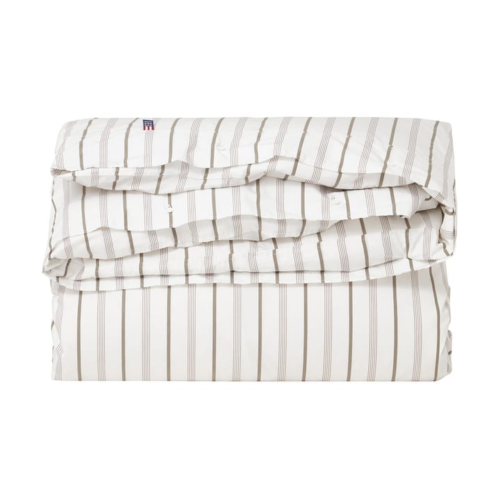 Striped Cotton Poplin Bedding Set 150x210 cm, White Lexington