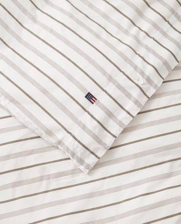 Striped Cotton Poplin Bedding Set 150x210 cm - White - Lexington