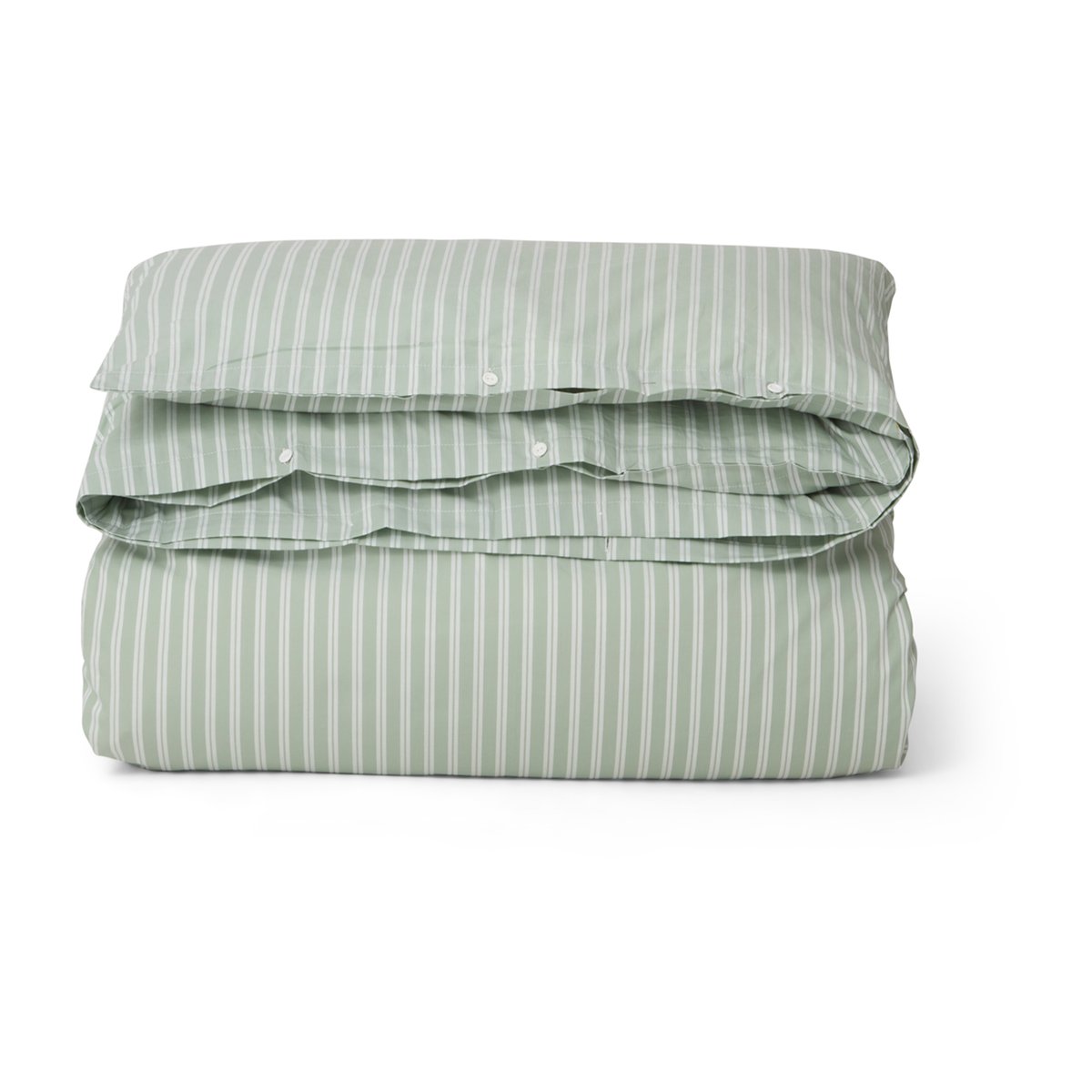 Lexington Striped cotton Poplin duvet cover 150x210 cm Green