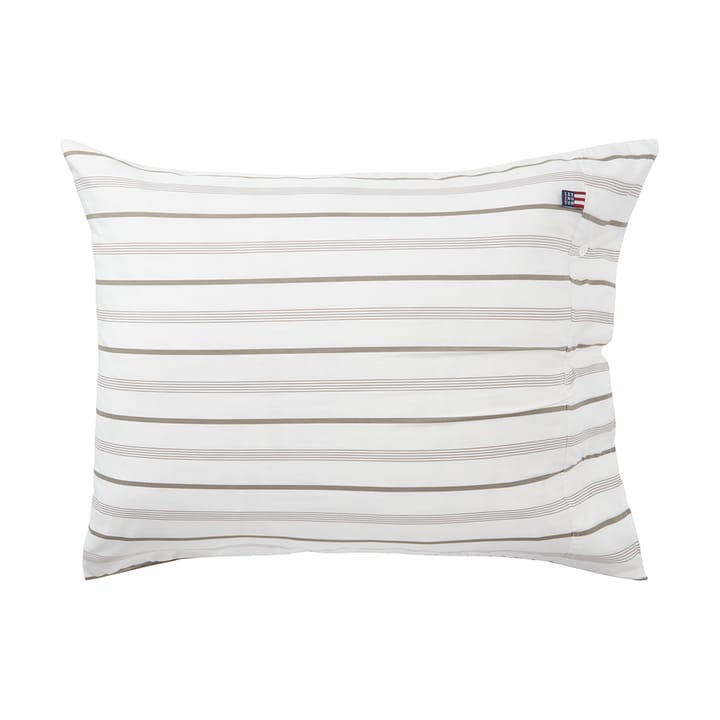 Striped Cotton Poplin pillowcase 50x60 cm, White Lexington