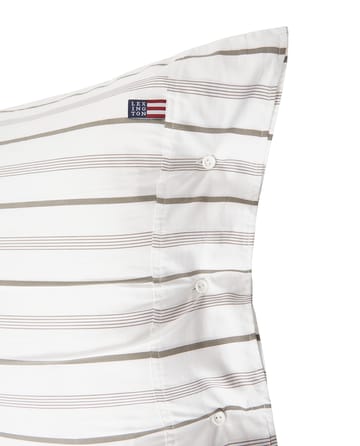 Striped Cotton Poplin pillowcase 50x60 cm - White - Lexington