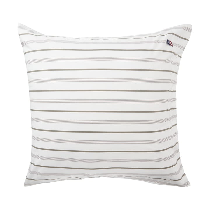 Striped Cotton Poplin pillowcase 65x65 cm, White Lexington