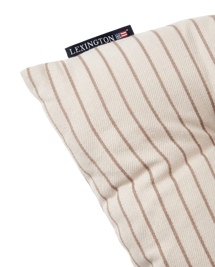 Striped Recycled Cotton seat cushion 40x40 cm, Beige Lexington