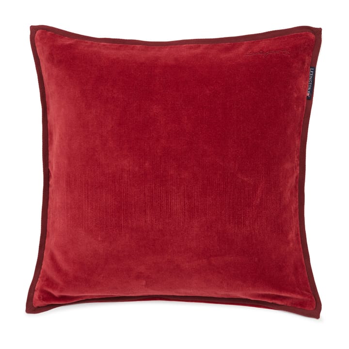 Velvet cushion cover with edge 50x50 cm, Red Lexington