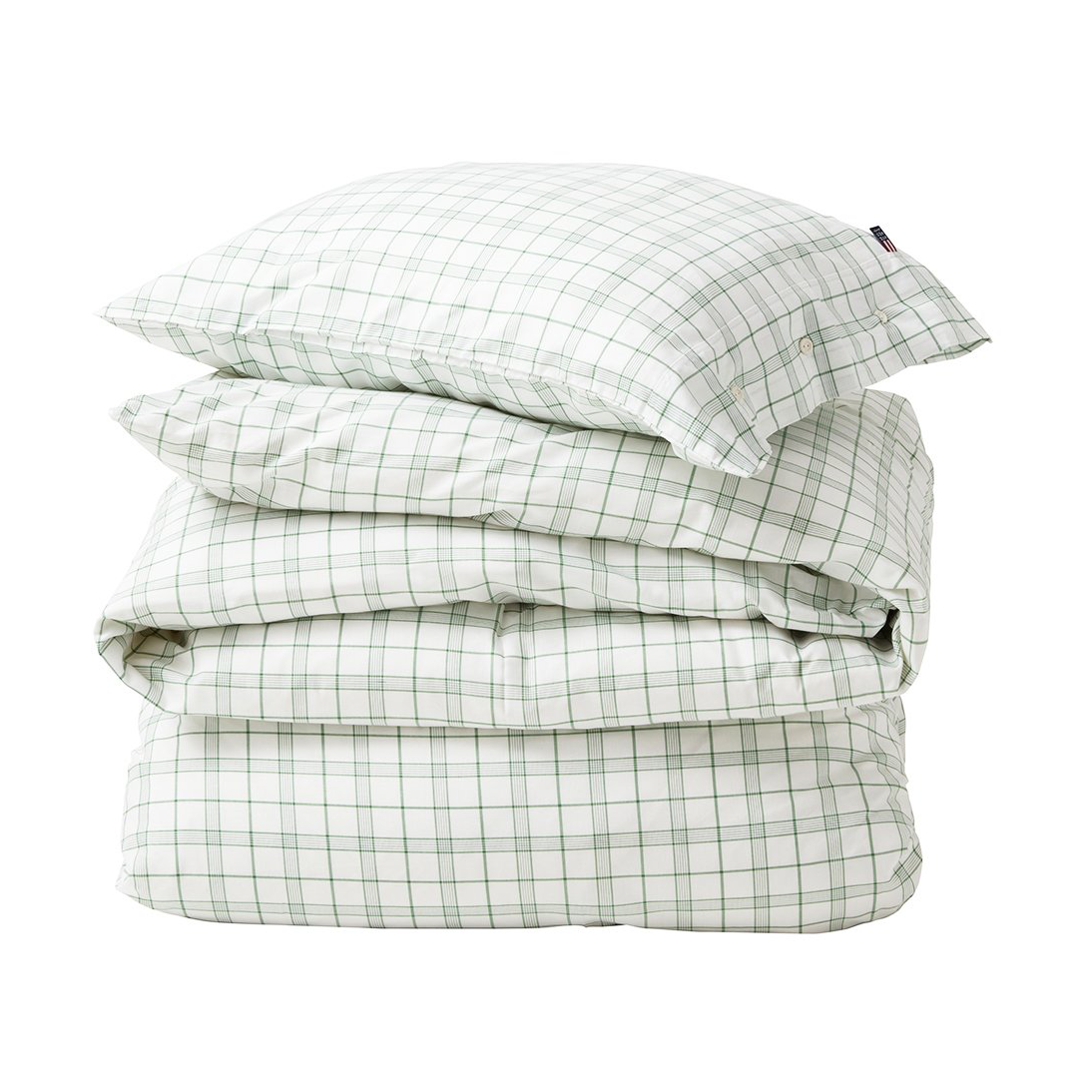 Lexington White/Green Checked Lyocell/Cotton bed set 50x60 cm, 150x210 cm