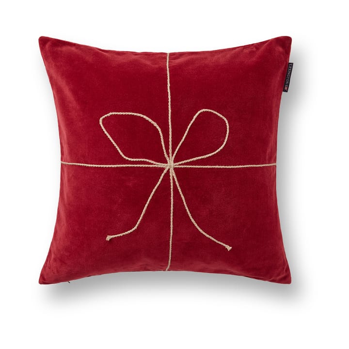 Wrapped velvet cushion cover 50x50 cm - Red - Lexington