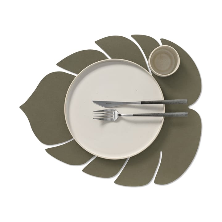 Monstera Leaf Nupo placemat L, Army green LIND DNA