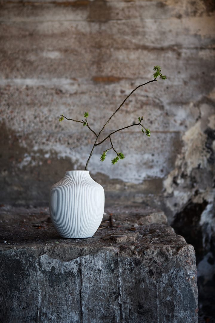 Kyoto vase, Sand white stone stripe Lindform