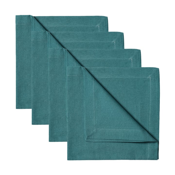 Robert napkins 4-pack - Dark grey-turquoise - Linum