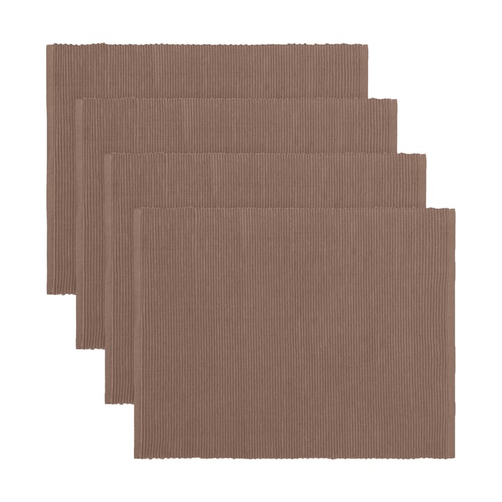 Uni placemat 35x46 cm 4-pack - Dark mole brown - Linum