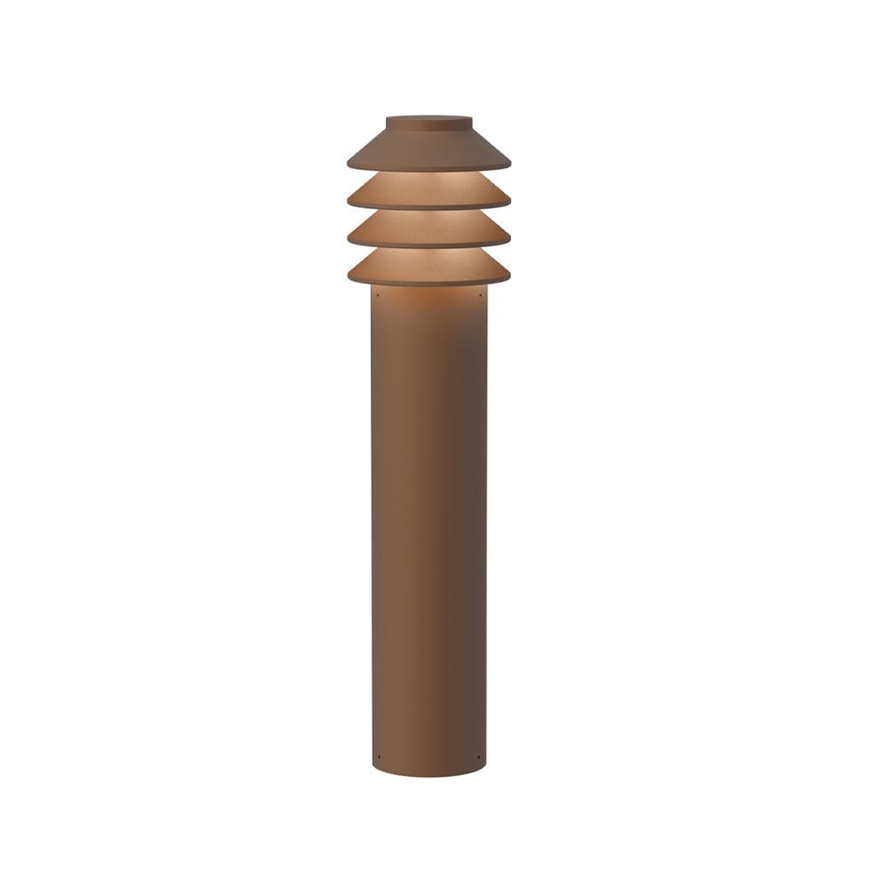 Louis Poulsen Bysted Garden Long adapter bollard Corten, footplate