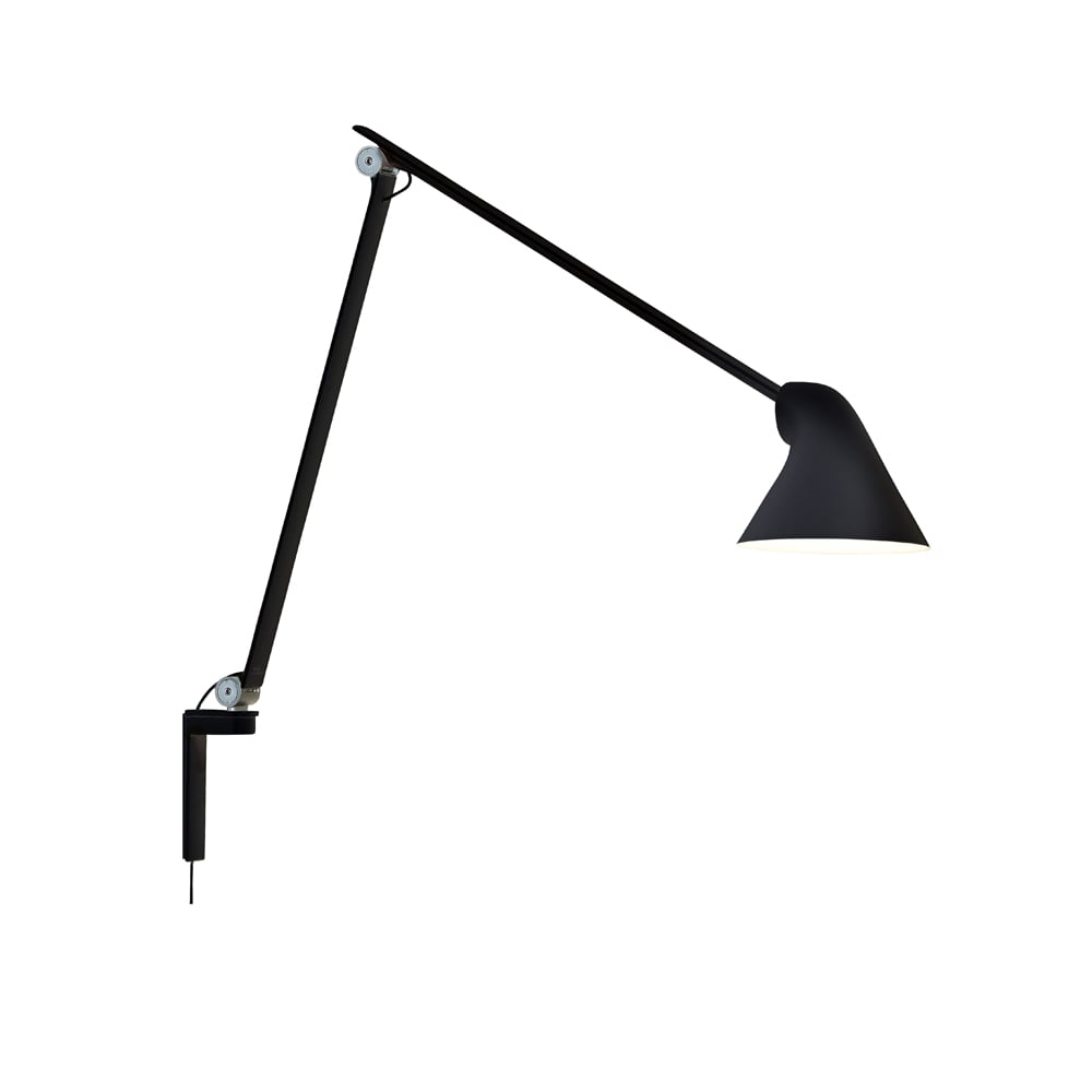 Louis Poulsen NJP wall lamp Black, long arm, LED, 3000k