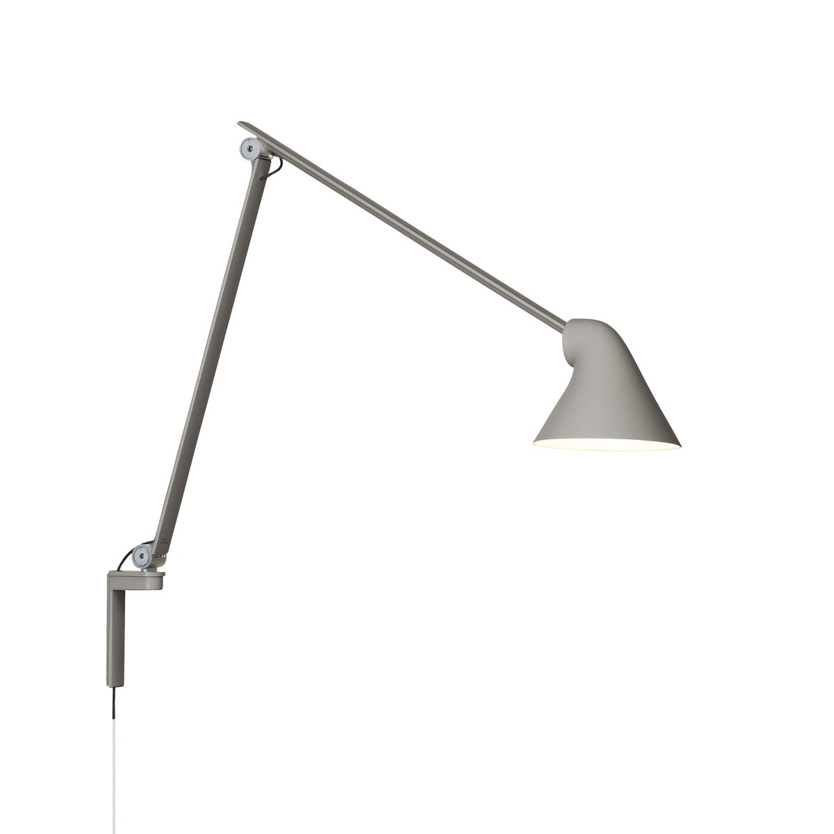 Louis Poulsen NJP wall lamp Light grey, long arm, LED, 3000k