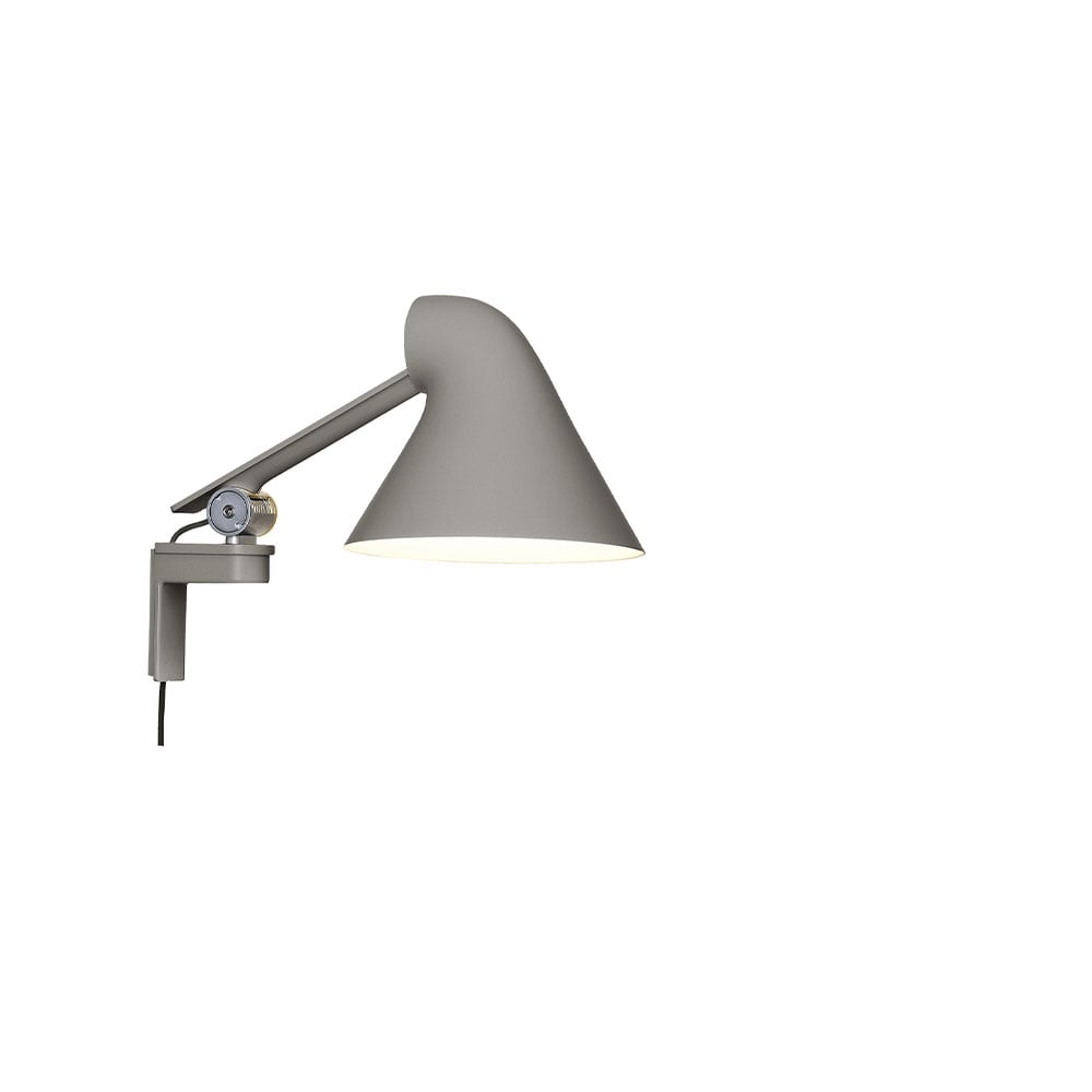 Louis Poulsen NJP wall lamp Light grey, short arm, LED, 3000k