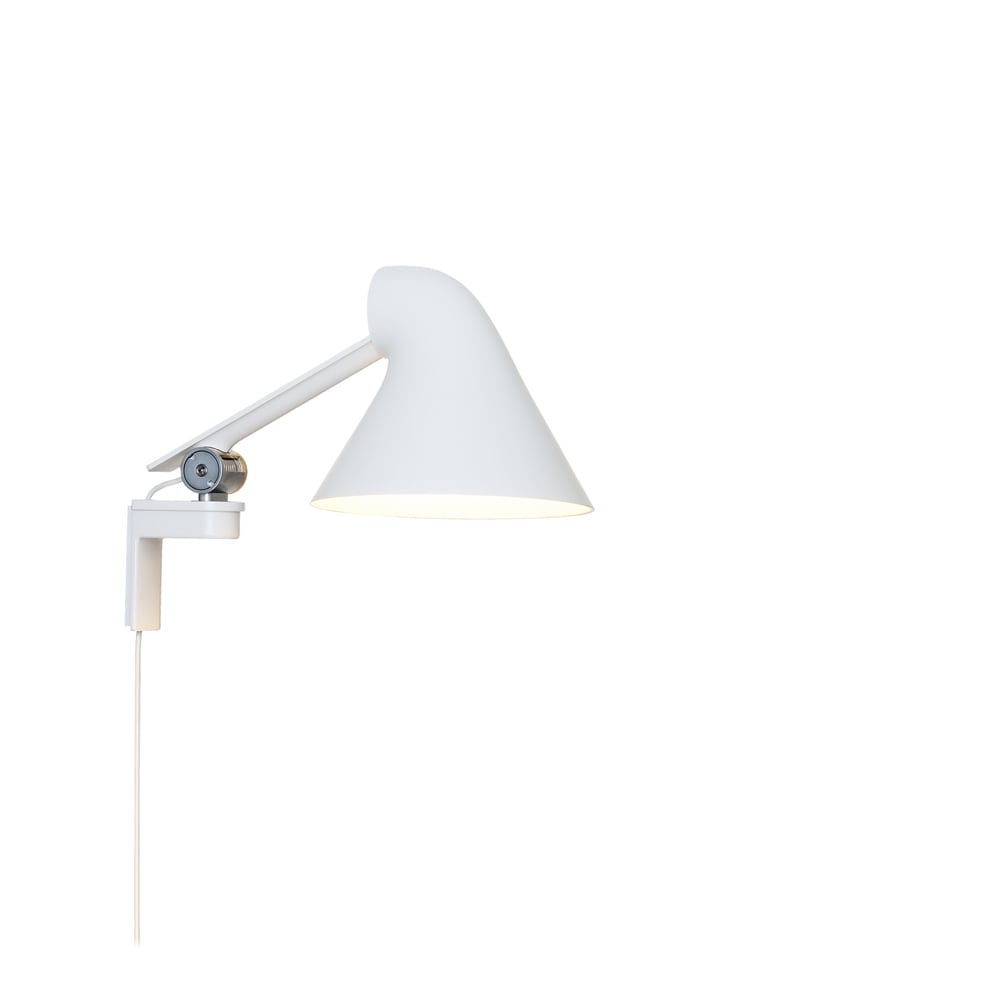 Louis Poulsen NJP wall lamp White, short arm, LED, 3000k