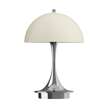 Panthella 160 Portable v3 table lamp - Chrome opal beige - Louis Poulsen