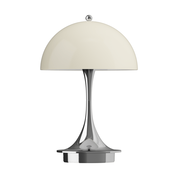 Panthella 160 Portable v3 table lamp, Chrome opal beige Louis Poulsen