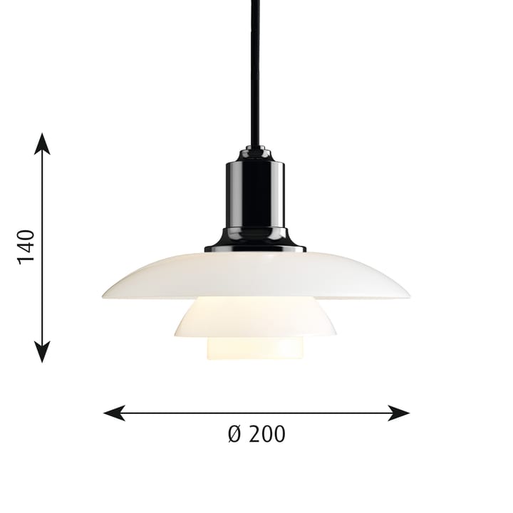 PH 2/1 pendant lamp, Black metalized Louis Poulsen