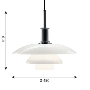 PH 4½-4 opalglass pendant lamp - Chome - Louis Poulsen