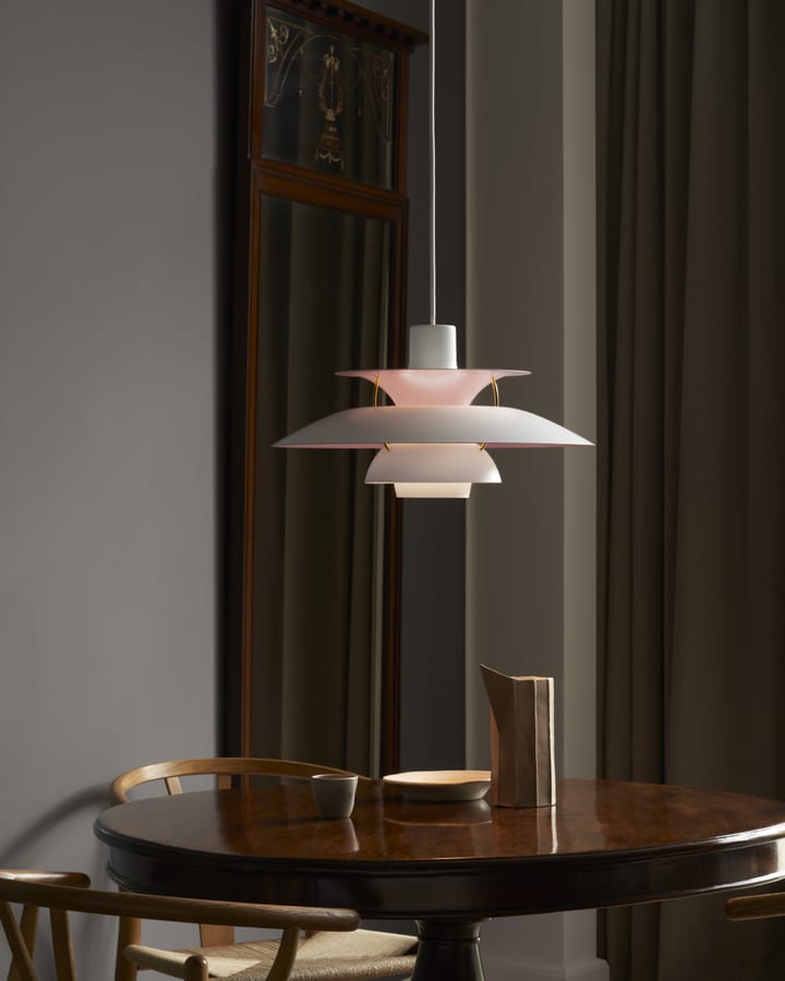 PH 5 Anniversary edition pendant lamp - Matte white-pale rose - Louis Poulsen