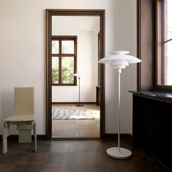 PH 80 dimmable floor lamp, Black-white opal acrylic Louis Poulsen