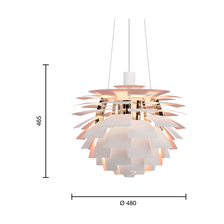 PH Artichoke Anniversary edition pendant lamp, Matte white-pale rose Ø48 cm Louis Poulsen