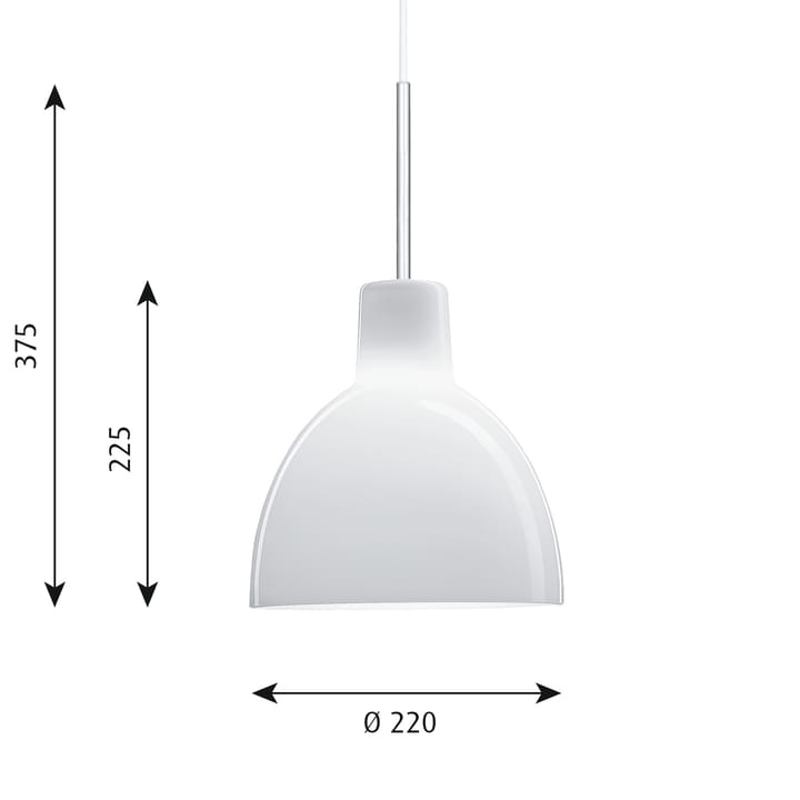 Toldbod 220 pendant lamp, White opal glass Louis Poulsen