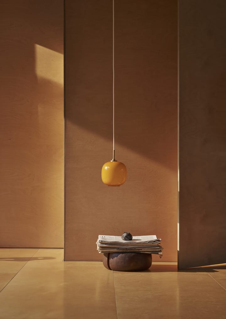 VL45 Radiohus pendant lamp Ø17.5 cm, Brass-amber glass Louis Poulsen