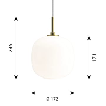 VL45 Radiohus pendant lamp Ø17.5 cm - Brass-white opal glass - Louis Poulsen