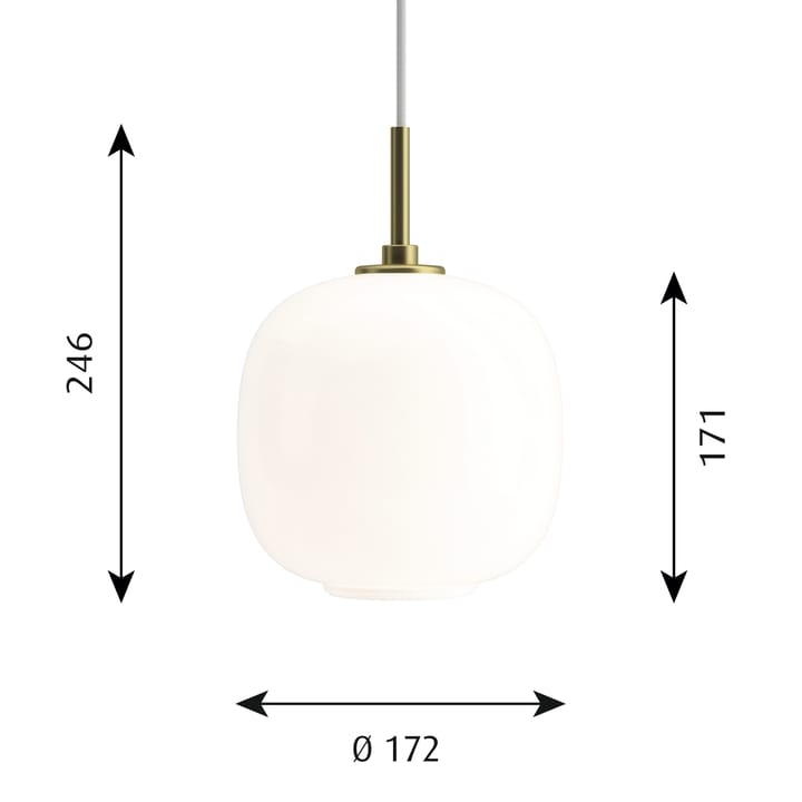 VL45 Radiohus pendant lamp Ø17.5 cm, Brass-white opal glass Louis Poulsen