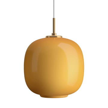 VL45 Radiohus pendant lamp Ø25 cm - Brass-amber glass - Louis Poulsen