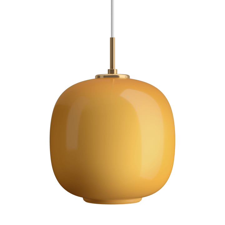 VL45 Radiohus pendant lamp Ø25 cm, Brass-amber glass Louis Poulsen