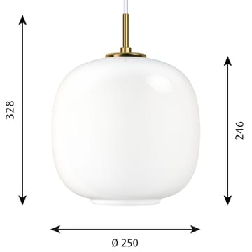 VL45 Radiohus pendant lamp Ø25 cm - Brass-white opal glass - Louis Poulsen