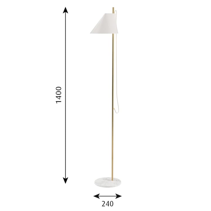 Yuh floor lamp, White-brass Louis Poulsen