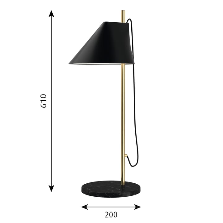 Yuh table lamp, Black-brass Louis Poulsen