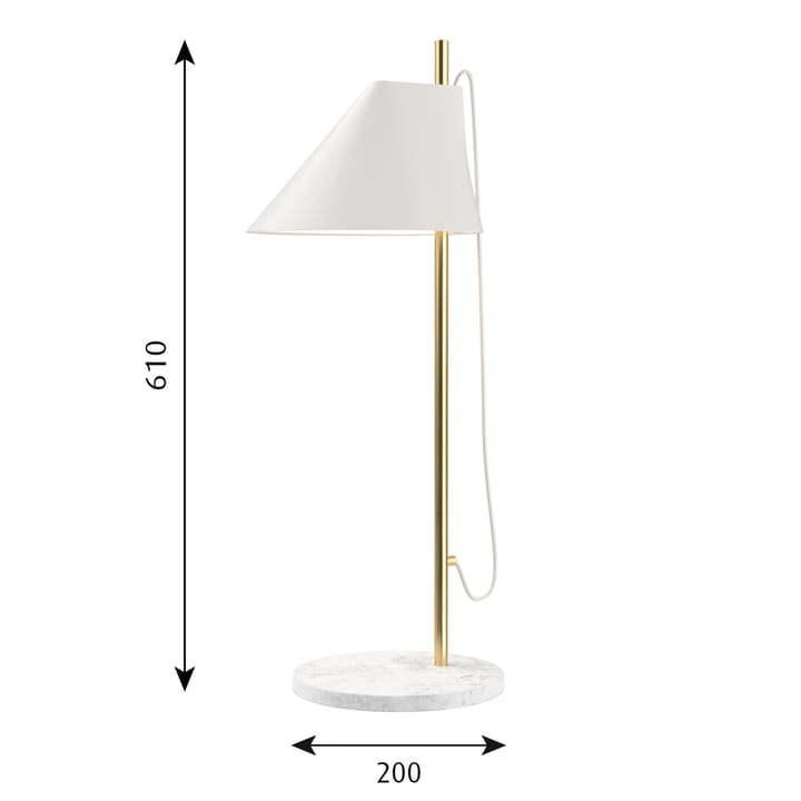 Yuh table lamp, White-brass Louis Poulsen