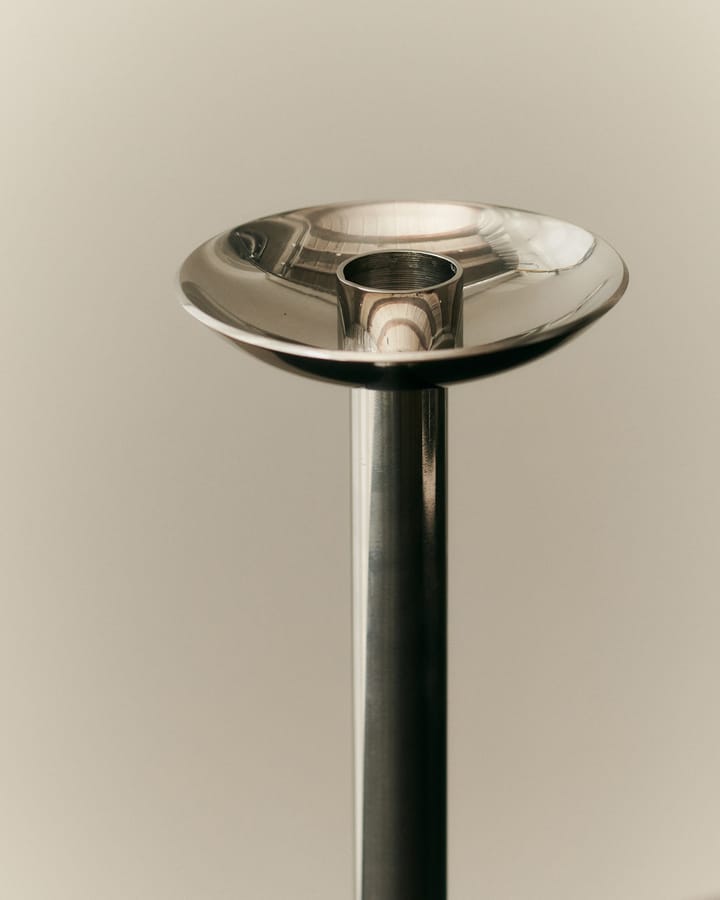 Metal champagne candlestick 28 cm, Stainless steel Louise Roe