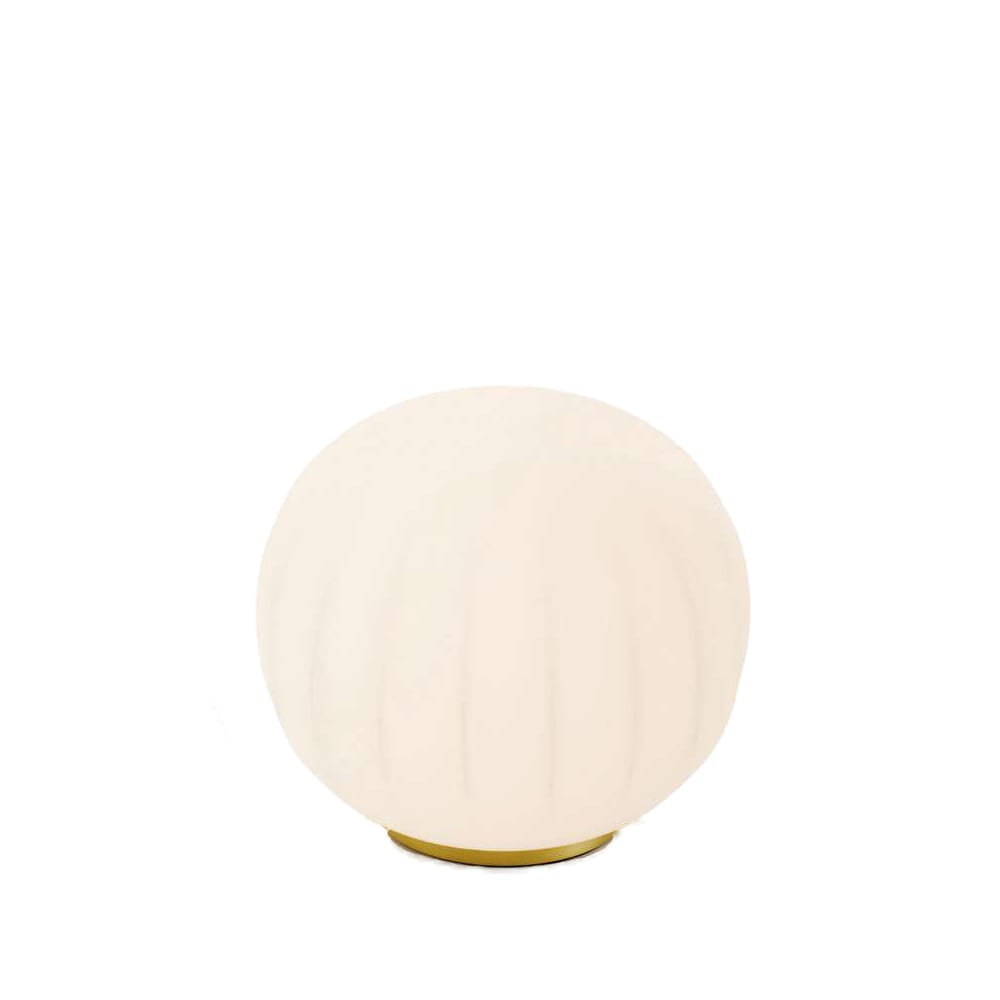 Luceplan Lita table lamp Ø30 cm, brass base | Scandinavian Design | Desk & table lamps | White