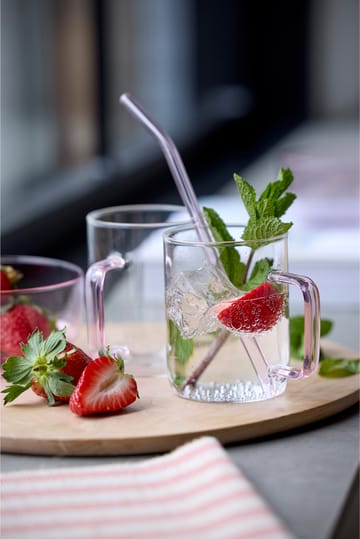 Lyngby Glas straws 21.5 cm 4-pack - Pink - Lyngby Glas