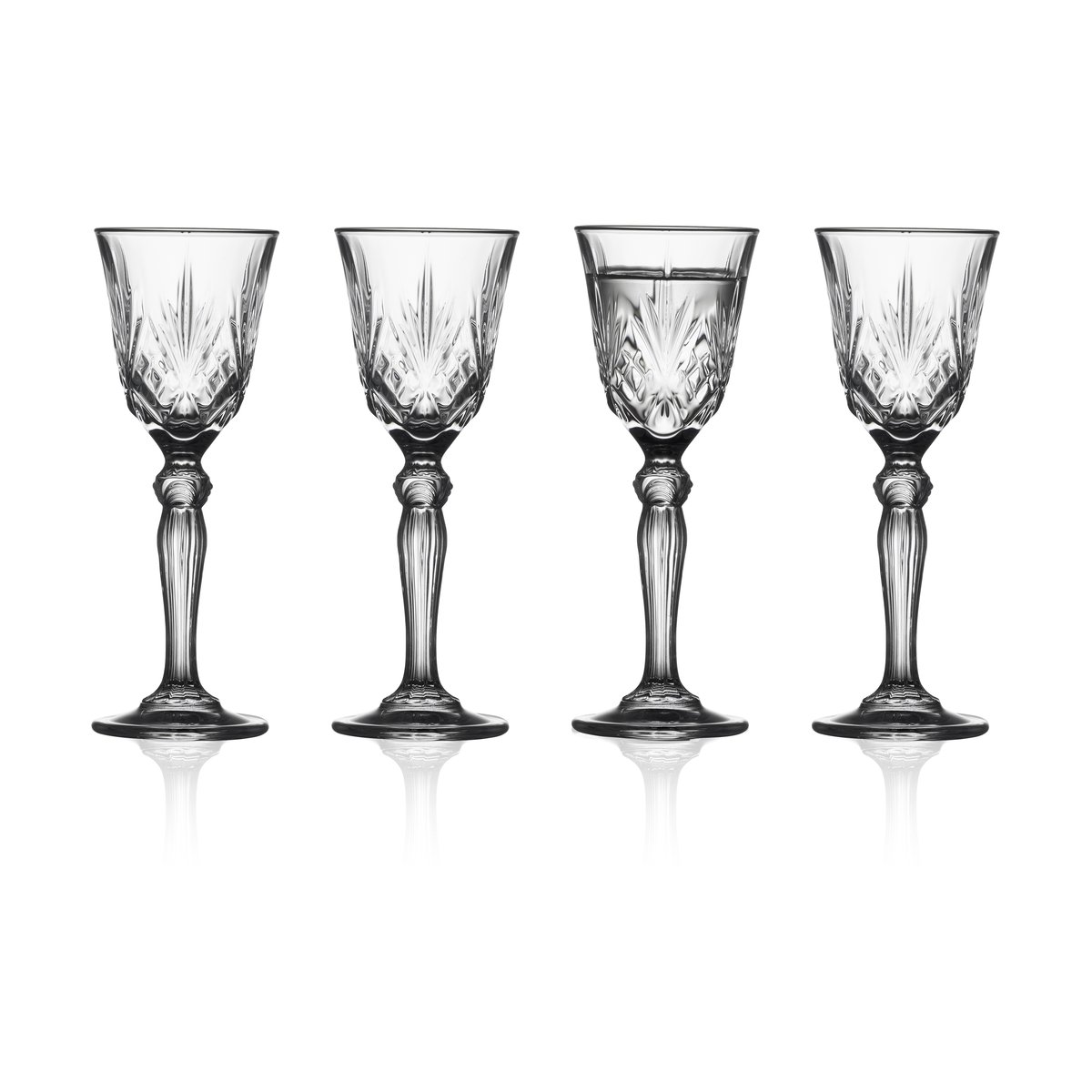 Lyngby Glas Melodia Snaps glass with stem 5 cl 4-pack Clear